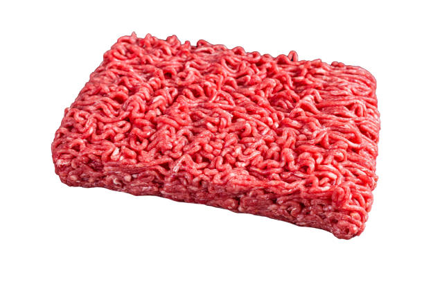 istock Raw mince beef meat on a kitchen table.  Isolated on white background. 1478090152