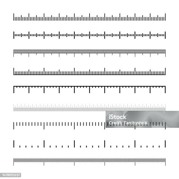 Size Scale Examples Various Measurement Scales With Divisions Realistic Scale For Measuring ...