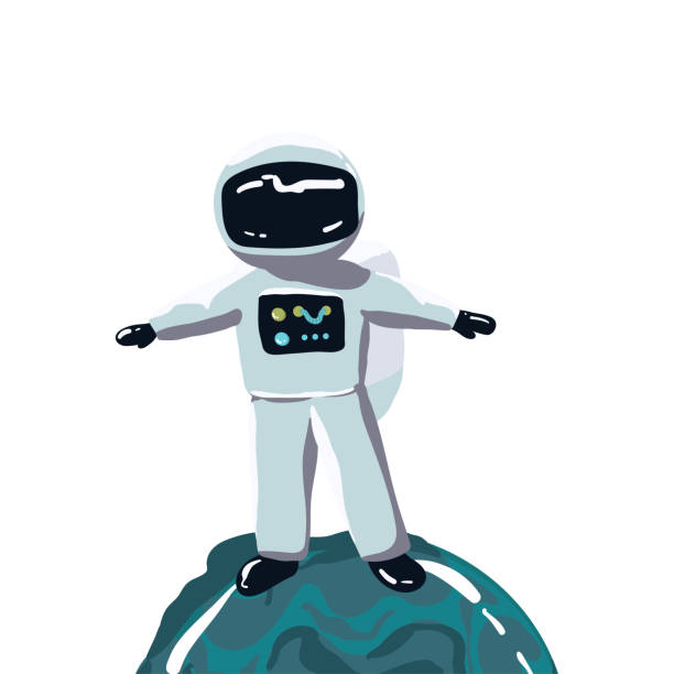 istock Astronauts characters set in flat cartoon style. Human spaceman and a cute extraterrestrial. Set of universe infographic vector illustration with rocket, satellite, space station, planets, stars, 1478093501