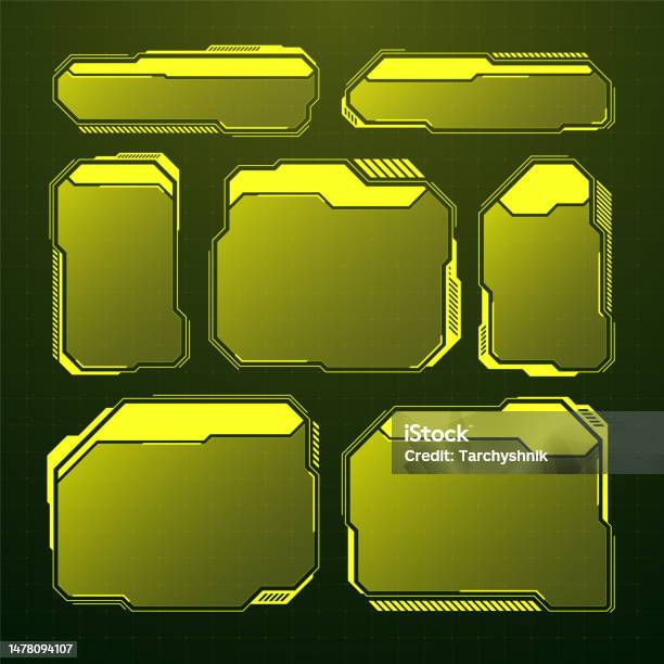 Yellow Futuristic Hud Ui Elements Scifi User Interface Text Boxes ...
