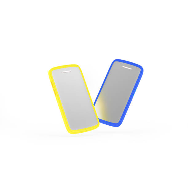 istock Two cartoon bright mobile phones 1478094734