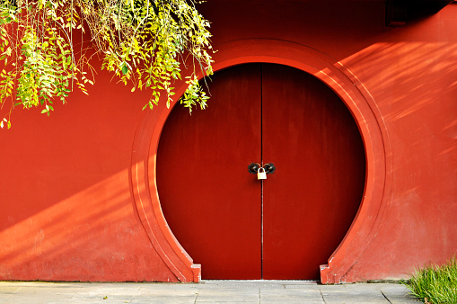Chinese traditional style door in temple