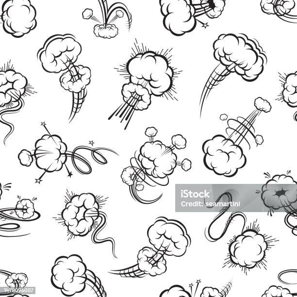 Cartoon Flight Motion Speed Motion Comic Flight Trails Seamless Pattern Stock Illustration ...