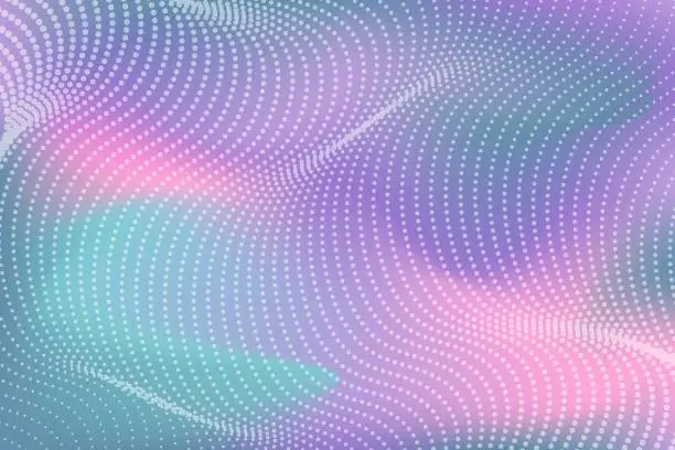 Vector illustration of Hologram gradient. Neon poster. rainbow light. Abstract background. Purple gradient hologram.