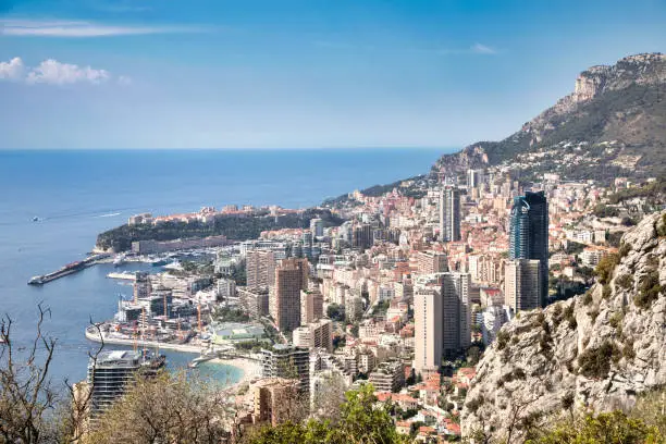 Photo of Monte Carlo - panoramic view of the city. Monaco port and skyline.