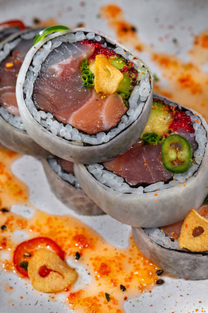 istock Roll with tuna and salmon fillet 1478099915