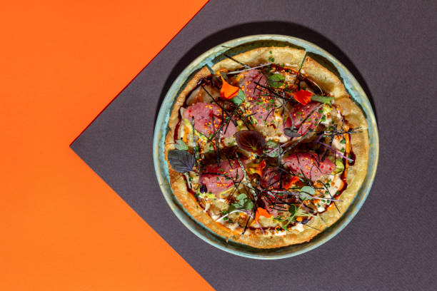 Japanese pizza or flatbread