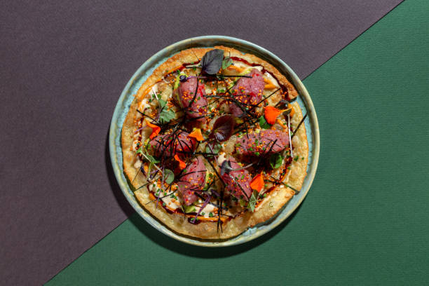 Japanese pizza or flatbread