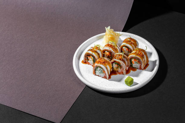 istock Pan-Asian cuisine, eel roll in unagi sauce 1478102269