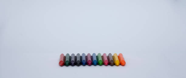 istock Colored oil crayons on the white background. banner. 1478102466