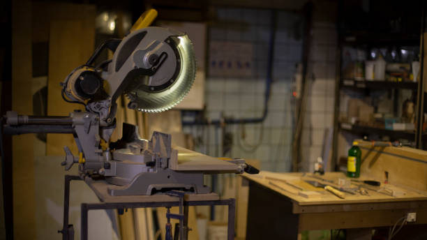 istock Items in garage. Workplace for creating structure. Production shop. 1478102956