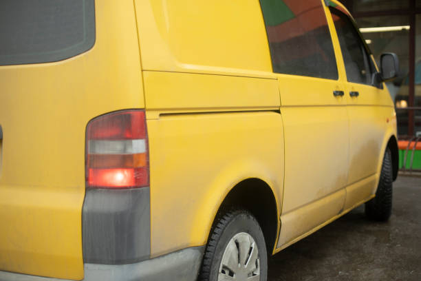 istock Yellow car in parking lot. Freight transport. 1478102996