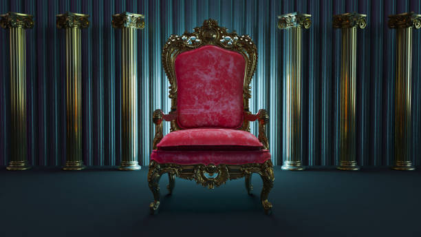 istock red king throne on a dark columns background, king armchair with golden columns 1478108644