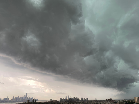 View of Manhattan in storm