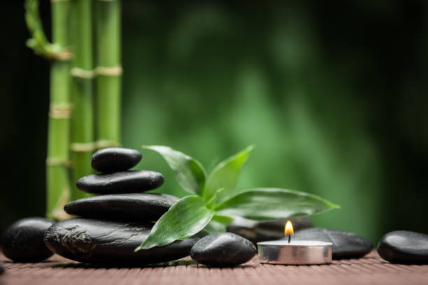 istock Spa Black stones  and bamboo 1478111397