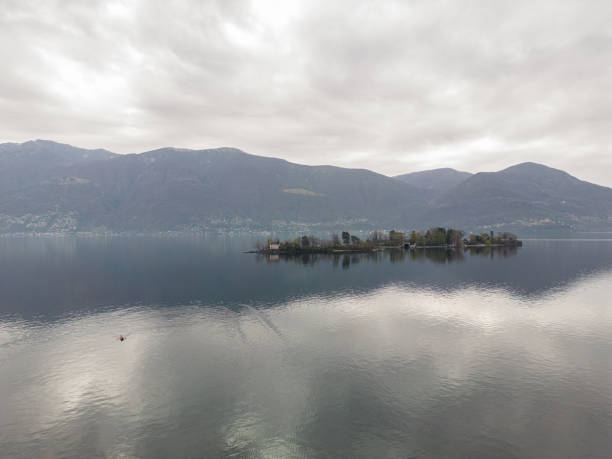 istock Lake Maggiore on a cloudy day, Aerial 1478113182