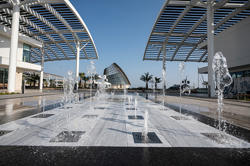Ayia Napa, Cyprus, March 1 2023: The new Ayia napa marina modern architecture buildings