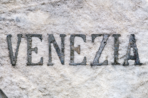 Venezia (Venice) written on stone