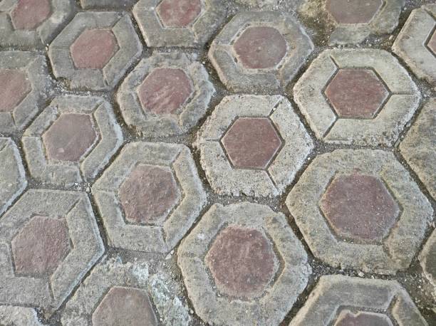 istock Top view of hexagonal texture paving block floor 1478117796