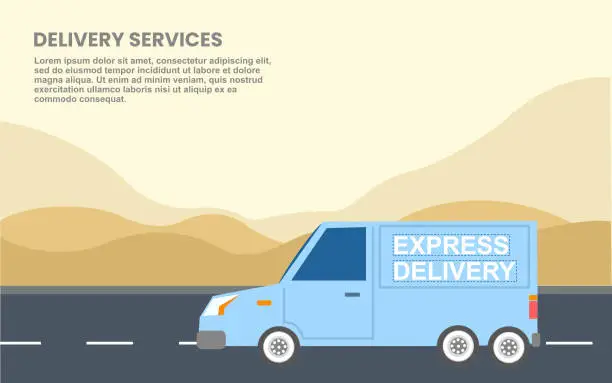 Vector illustration of delivery services Isolated on the desert vector illustration