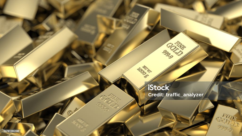 Gold bars Gold - Metal Stock Photo