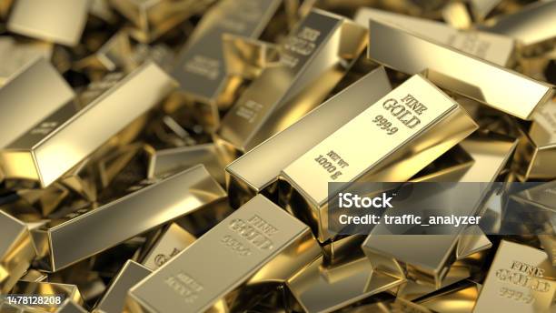Gold Bars Stock Photo - Download Image Now - Gold - Metal, Gold Colored, Ingot