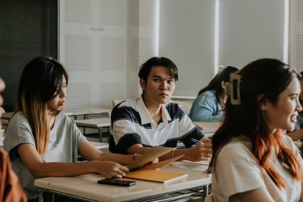 istock Portrait of university student while studying in classroom. 1478129471