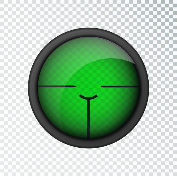 リアルな狙撃照準熱画像装置。測定サーマルイメージャーマークテンプレートを備えた狙撃スコープ。スナイパースコープの十字線ビュー。リアルなベクター光学照準器。 - gun control gun crime vector点のイラスト素材／クリップアート素材／マンガ素材／アイコン素材