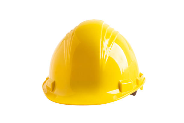 istock Yellow construction helmet isolated on white background with clipping path, engineer safety concept. 1478133848