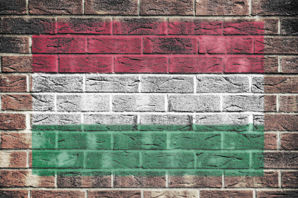 istock Hungary flag painted on brick wall background 1478135571
