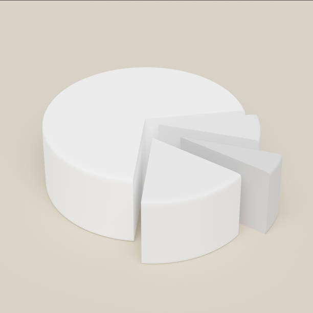 istock Simple chart pie with separated parts, business statistics, 3d rendering. Financing, report diagram in pale colors 1478137957
