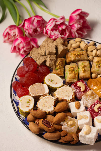 istock Still life of oriental sweets on a light background 1478148829