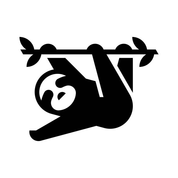 faultier-logo - faulheit stock-grafiken, -clipart, -cartoons und -symbole