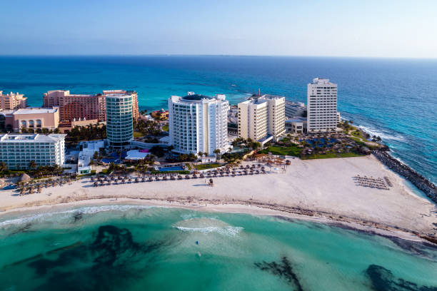 istock Mexico Cancun, beautiful Caribbean coast, top view. 1478157594