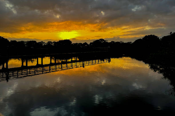 Sunrise at the Wakodahatchee Wetlands in Delray Beach, Florida.