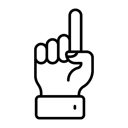 Finger pointing hand gesture, concept vector design of Allah is one