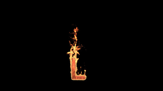Fire Letter - L (black screen)