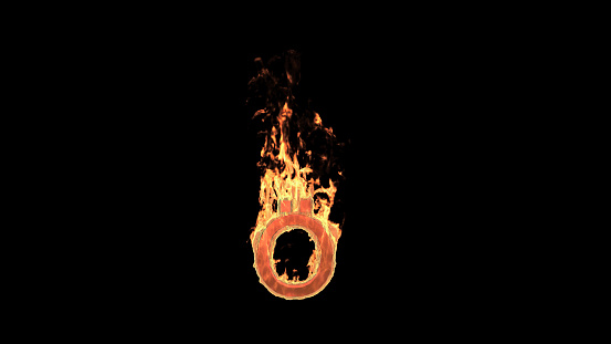 Fire Letter - Ö (black screen)