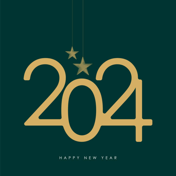 stockillustraties, clipart, cartoons en iconen met 2024. happy new year. abstract numbers vector illustration. holiday design for greeting card, invitation, calendar, etc. vector stock illustration - nieuwjaarskaart 2024