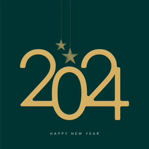 Vector illustration of 2024. Happy New Year. Abstract numbers vector illustration. Holiday design for greeting card, invitation, calendar, etc. vector stock illustration