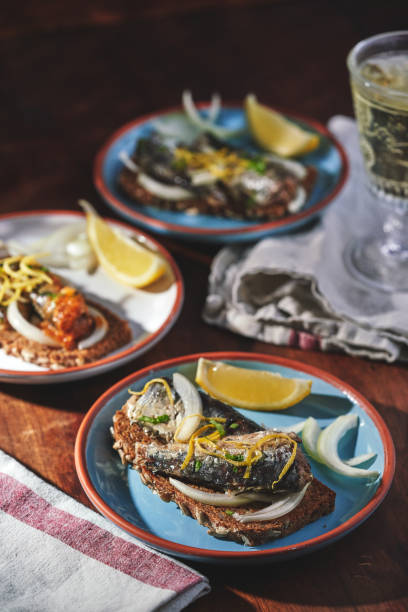 Canned Fish - Sardines with Onions and Lemon on Brown Bread
