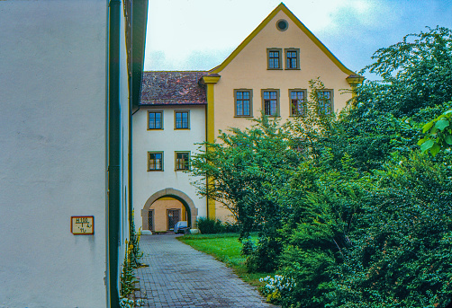 1989 old Positive Film scanned, the view of street, Weingarten, Germany.