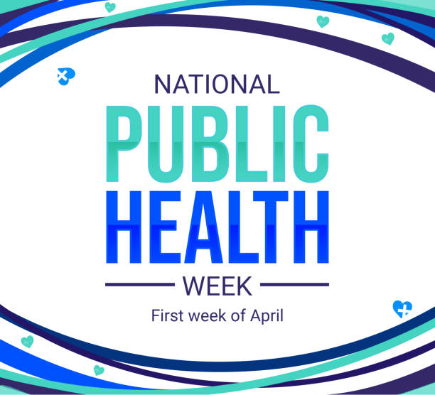 national public health week background design with typography and colorful shapes. the first week of april is public health week, backdrop - sale stock illustrations