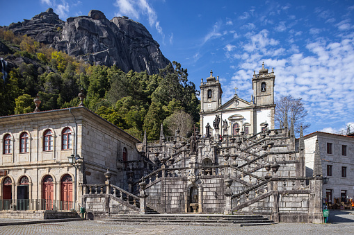 Europe, Portugal, Peneda.  The Santuario de Nossa Senhora da Peneda, Sanctuary of Our Lady of Peneda church.