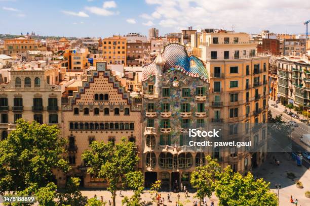 Passeig De Gràcia In Aerial View Of Barcelona Spain Stock Photo - Download Image Now