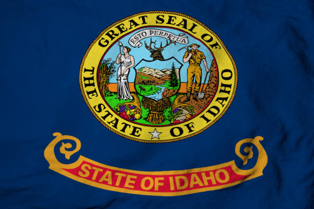 istock Waving flag of Idaho in 3D rendering 1478191924