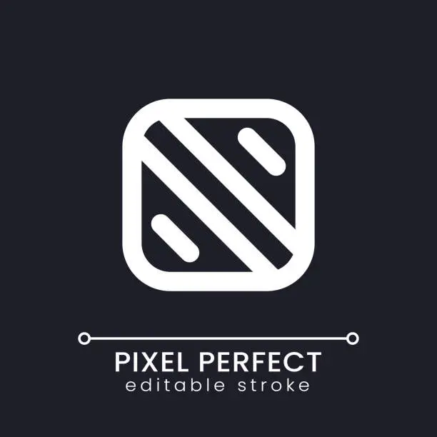 Vector illustration of Add background pixel perfect white linear ui icon for dark theme