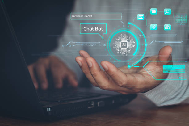 istock Ai technology, business people show virtual graphics Global Internet connect Chat with AI, Artificial Intelligence. using command prompt to generate something, Futuristic technology transformation. 1478196360