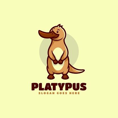 Vector Illustration Platypus Mascot Cartoon Style.