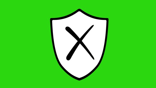 drawing animation icon protective shield antivirus inactiive